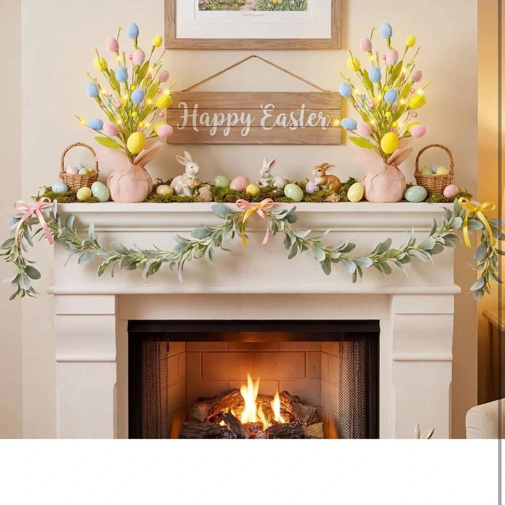 easter decorations 18 inch Easter tree with eggs and leg light